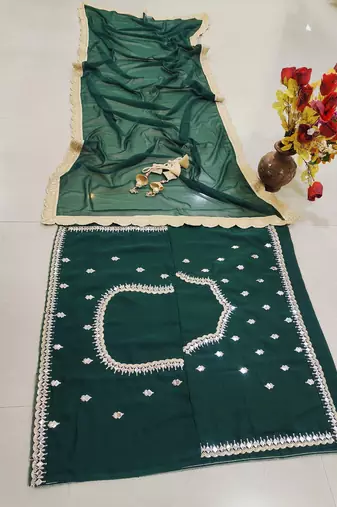 emerald green sequins & zari embroidered lehenga choli