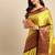 Light lemon cotton silk saree with unstitched blouse piece