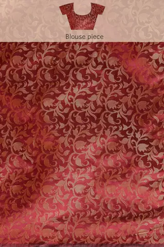 light lemon cotton silk banarasi saree with maroon border