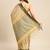 Beige cotton silk saree with unstitched blouse piece