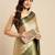 Beige cotton silk saree with unstitched blouse piece