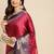 Magenta cotton silk saree with unstitched blouse piece