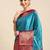 Sky blue cotton silk saree with unstitched blouse piece