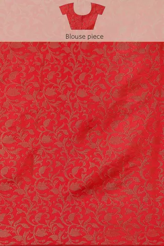 grey cotton silk banarasi saree with red zari border