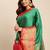 Green cotton silk saree with unstitched blouse piece