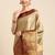 Beige cotton silk saree with unstitched blouse piece