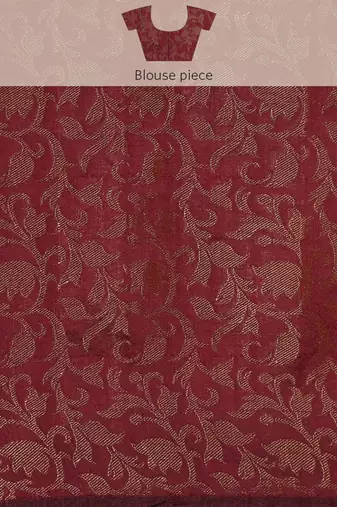 beige cotton silk banarasi saree with maroon zari border