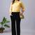 Women solid black regular fit mid-rise flat front trousers
