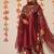 Maroon embroidery satin fully stitched farshi salwar suit set