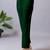 Women solid green regular fit mid-rise flat front trousers