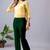 Women solid green regular fit mid-rise flat front trousers