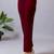 Women solid maroon regular fit mid-rise flat front trousers