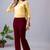 Women solid maroon regular fit mid-rise flat front trousers