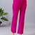 Women solid maroon regular fit mid-rise flat front trousers