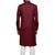 Men's wine cotton embroidery, mirror kurta set
