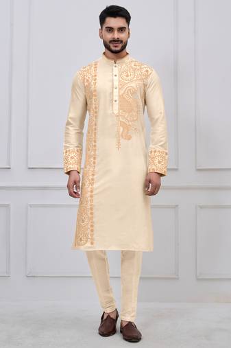 Gold ps viscose premium designer festive wear kurta trouser set