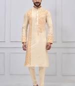 Gold ps viscose premium designer festive wear kurta trouser set