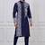 Navy blue ps viscose premium designer festive wear kurta trouser set