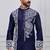 Navy blue ps viscose premium designer festive wear kurta trouser set