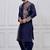 Navy blue ps viscose premium designer festive wear bengali dhoti kurta set