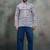 Purple color khadi-moubani print premium designer festive wear short kurta only