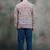 Purple color khadi-moubani print premium designer festive wear short kurta only