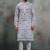 Blue khadi-moubani print premium designer festive wear kurta pyjama set