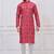 Pink coton print premium designer festive wear kurta pyjama set