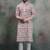 Purple khadi-moubani print premium designer festive wear kurta pyjama set