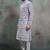 Blue khadi-moubani print premium designer festive wear kurta pyjama set