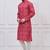 Pink coton print premium designer festive wear kurta pyjama set