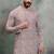 Brown coton print premium designer festive wear kurta pyjama set
