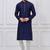 Navy blue silk premium designer festive wear kurta pyjama set