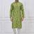 Green coton print premium designer festive wear kurta pyjama set