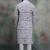 Blue khadi-moubani print premium designer festive wear kurta pyjama set