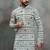 Green khadi-moubani print premium designer festive wear kurta pyjama set