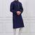 Navy blue silk premium designer festive wear kurta pyjama set