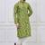 Green coton print premium designer festive wear kurta pyjama set