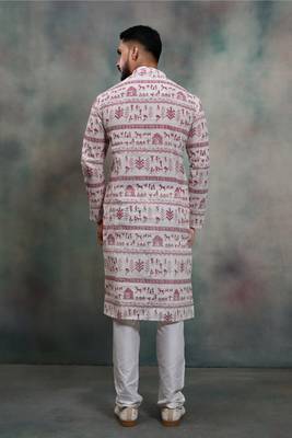tribal print khadi moubani kurta pajama set 5