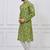 Green coton print premium designer festive wear kurta pyjama set