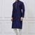 Navy blue silk premium designer festive wear kurta pyjama set