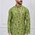 Green coton print premium designer festive wear kurta pyjama set