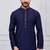 Navy blue silk premium designer festive wear kurta pyjama set