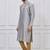 Grey silk premium designer festive wear kurta pyjama set