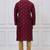 Maroon silk premium designer festive wear kurta pyjama set