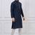 Navy blue silk premium designer festive wear kurta pyjama set