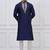Navy blue silk premium designer festive wear kurta pyjama set