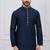 Navy blue silk premium designer festive wear kurta pyjama set