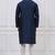 Navy blue silk premium designer festive wear kurta pyjama set