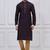 Dark purple silk premium designer festive wear kurta pyjama set